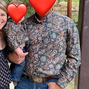 Cinch Large and 6-12 month matching shirts